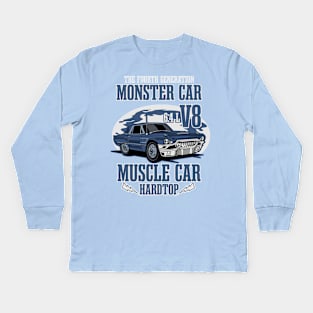 MONSTER CAR BIRD TYPE Kids Long Sleeve T-Shirt